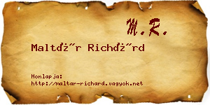 Maltár Richárd névjegykártya
